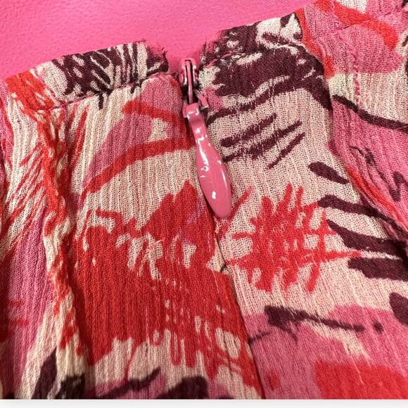 Eddie Rodriguez | Size 6 | Frilly Floral 100% Silk Crepe Layered Flutter Skirt - Picture 5 of 8